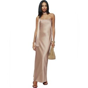 Reformation Oren Silk Dress- Macadamia